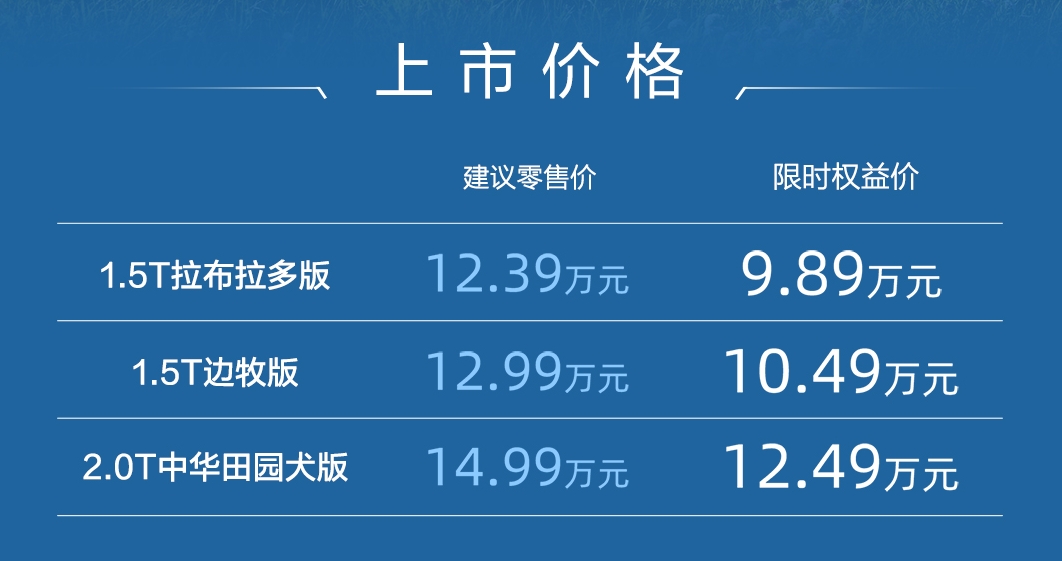 哈弗大狗2026款升级上市 限时权益价989万起(图1)
